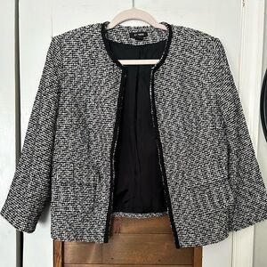 Express Black and White Tweed Blazer